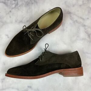 Nisolo James Suede Oxfords Brown Olive Lace Up Handmade Shoes NWOB Sz 8.5
